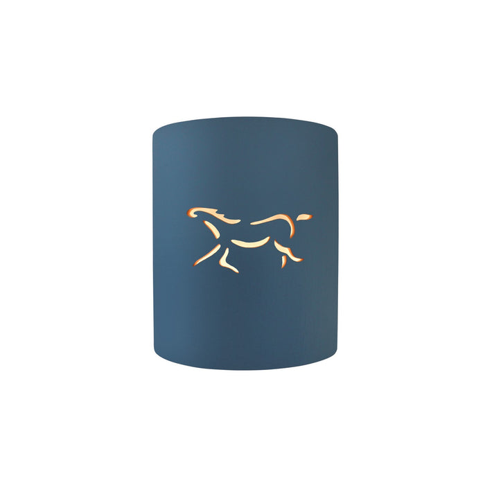 Justice Designs CER-9010-MDMT-HRSE One Light Wall Sconce, Midnight Sky w/ Matte White