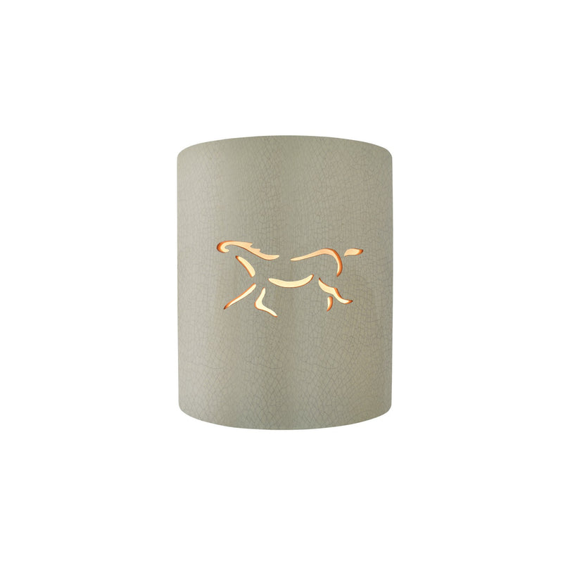 Justice Designs CER-9010W-CKC-HRSE One Light Outdoor Wall Sconce, Celadon Green Crackle
