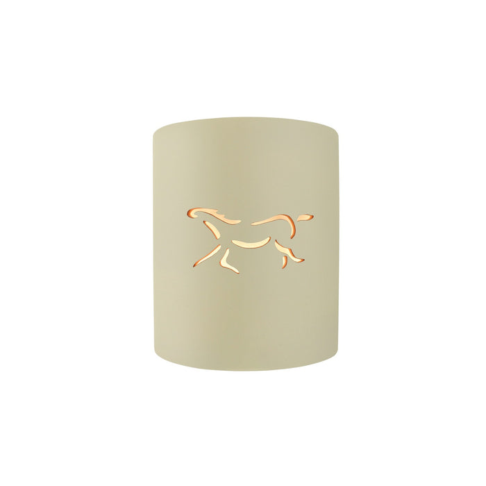 Justice Designs CER-9010W-VAN-HRSE One Light Outdoor Wall Sconce, Vanilla (Gloss)