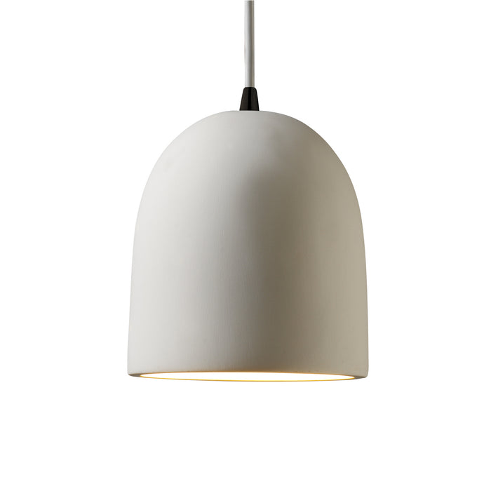 Justice Designs CER-9610-BIS-MBLK-WTCD One Light Pendant, Bisque