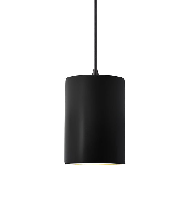 Justice Designs CER-9620-CRB-MBLK-BKCD One Light Pendant, Carbon - Matte Black