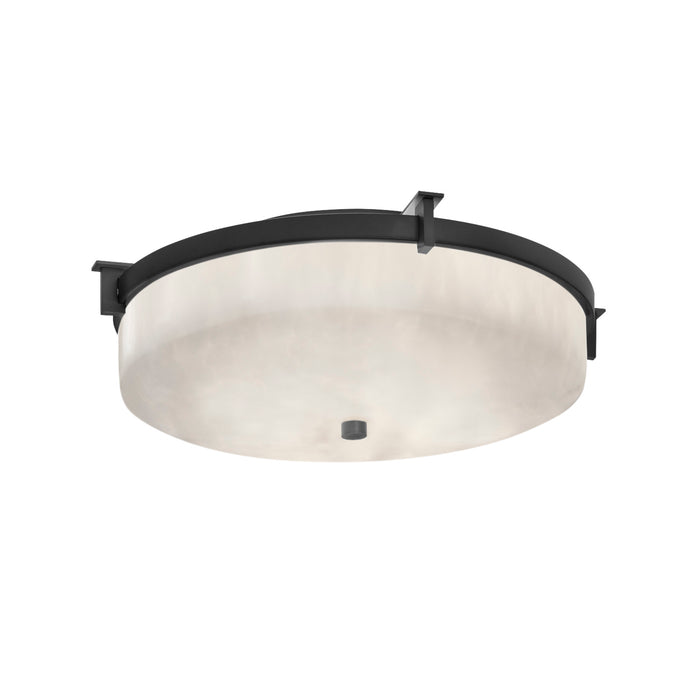 Justice Designs CLD-8985-MBLK Two Light Flush-Mount, Matte Black