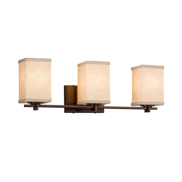 Justice Designs FAB-8443-15-CREM-DBRZ Three Light Bath Bar, Dark Bronze