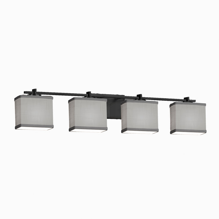 Justice Designs FAB-8444-55-GRAY-MBLK Four Light Bath Bar, Matte Black