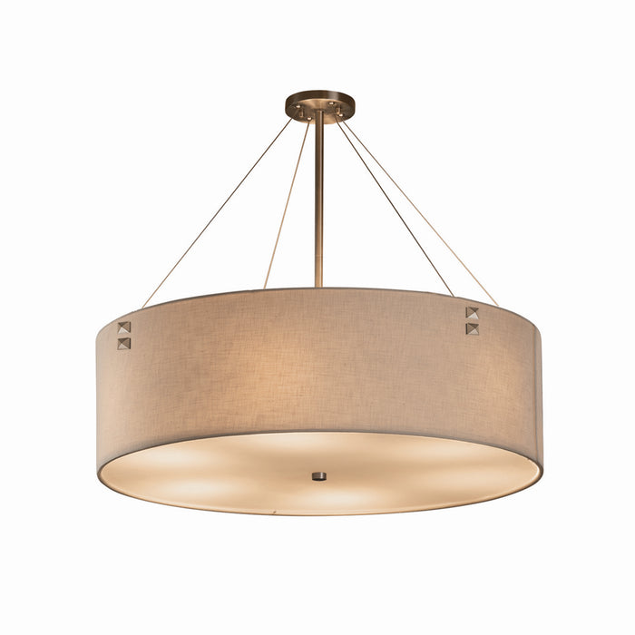 Justice Designs FAB-9537-CREM-NCKL-F3 Eight Light Pendant, Brushed Nickel