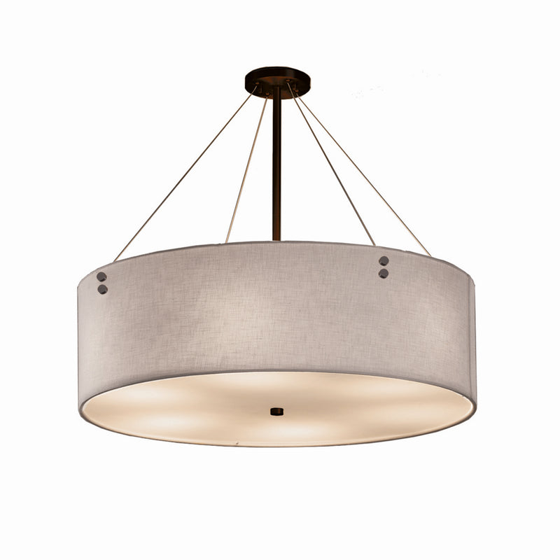 Justice Designs FAB-9537-WHTE-DBRZ-F1 Eight Light Pendant, Dark Bronze