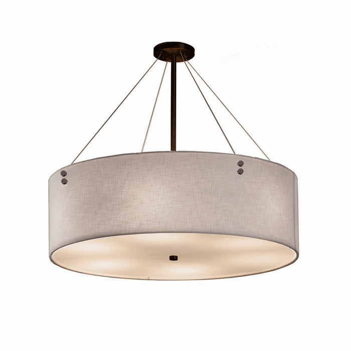 Justice Designs FAB-9537-WHTE-DBRZ-F1 Eight Light Pendant, Dark Bronze