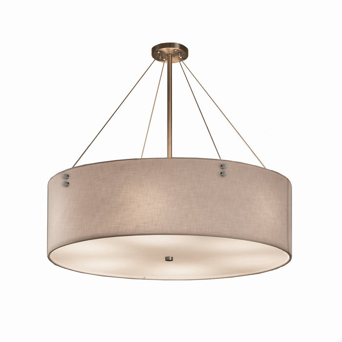 Justice Designs FAB-9537-WHTE-NCKL-F1 Eight Light Pendant, Brushed Nickel