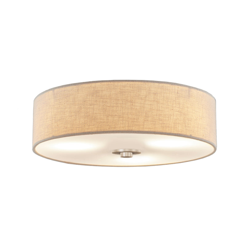 Justice Designs FAB-9595-CREM-NCKL LED Flush-Mount, Brushed Nickel