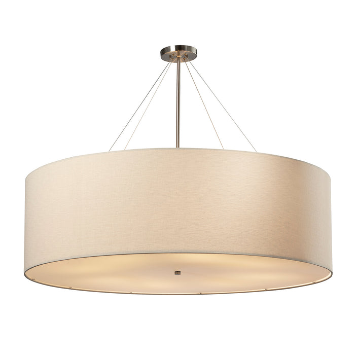Justice Designs FAB-9597-CREM-NCKL Eight Light Pendant, Brushed Nickel