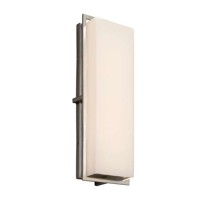 Justice Designs FSN-7564W-OPAL-NCKL LED Outdoor Wall Sconce, Brushed Nickel