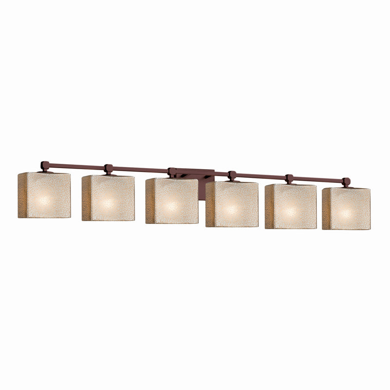 Justice Designs FSN-8426-55-MROR-DBRZ Six Light Bath Bar, Dark Bronze