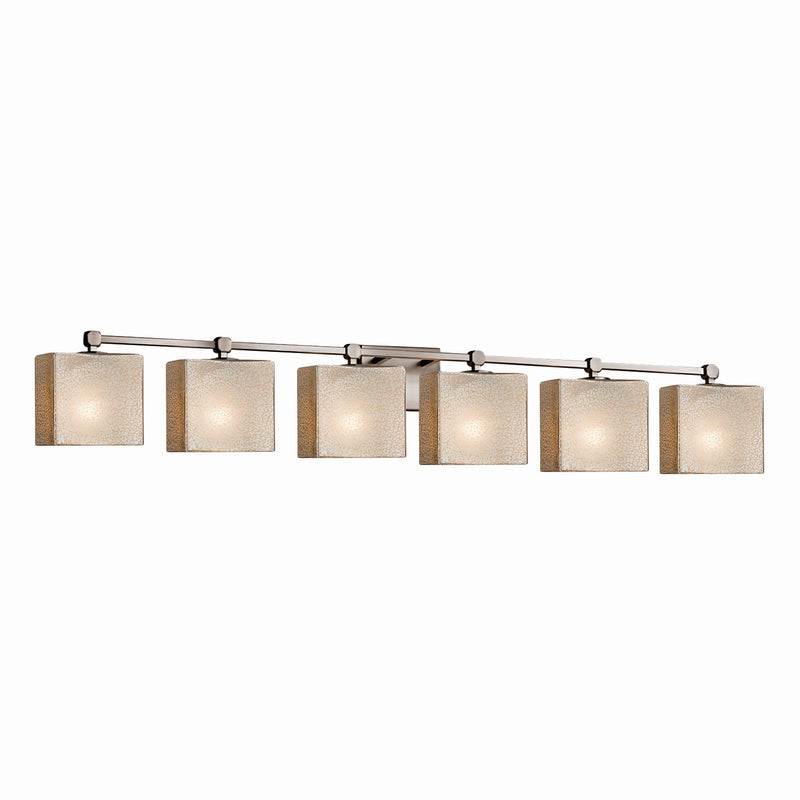Justice Designs FSN-8426-55-MROR-NCKL Six Light Bath Bar, Brushed Nickel