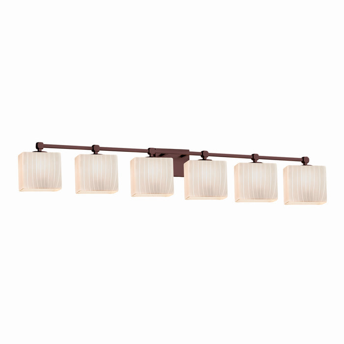Justice Designs FSN-8426-55-RBON-DBRZ Six Light Bath Bar, Dark Bronze