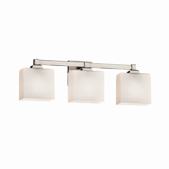 Justice Designs FSN-8433-55-OPAL-NCKL Three Light Bath Bar, Brushed Nickel