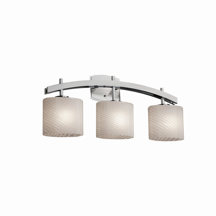 Justice Designs FSN-8593-30-WEVE-NCKL Three Light Bath Bar, Brushed Nickel