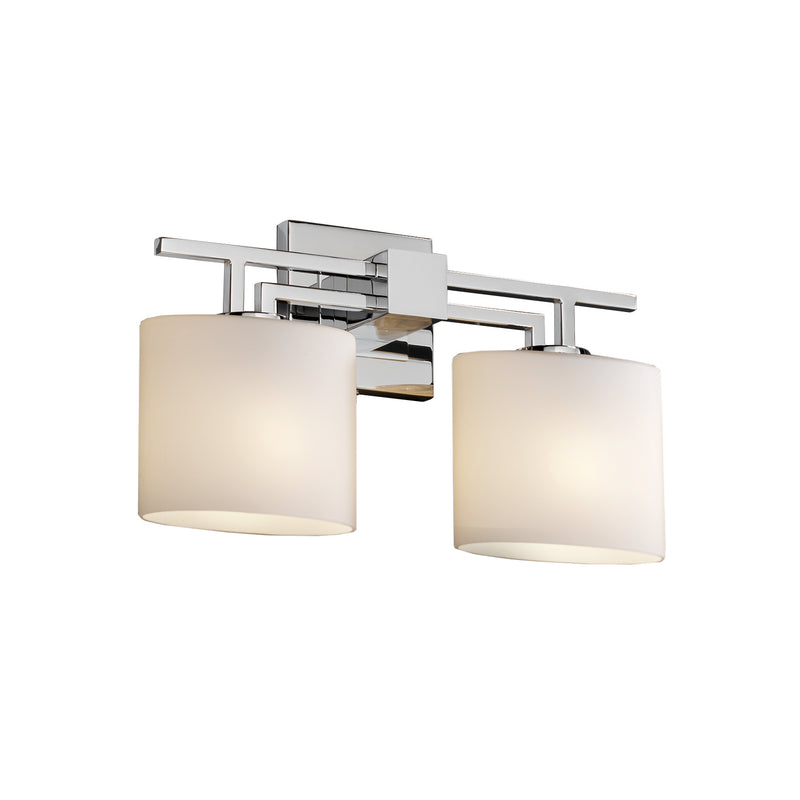 Justice Designs FSN-8702-30-OPAL-CROM Two Light Bath Bar, Polished Chrome