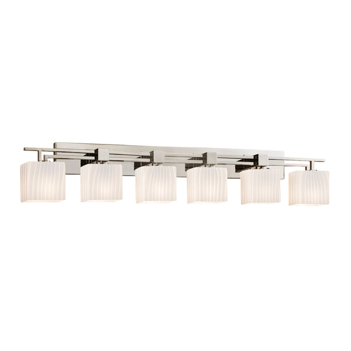 Justice Designs FSN-8706-55-RBON-NCKL Six Light Bath Bar, Brushed Nickel