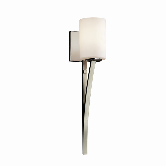 Justice Designs FSN-8791-10-OPAL-NCKL One Light Wall Sconce, Brushed Nickel