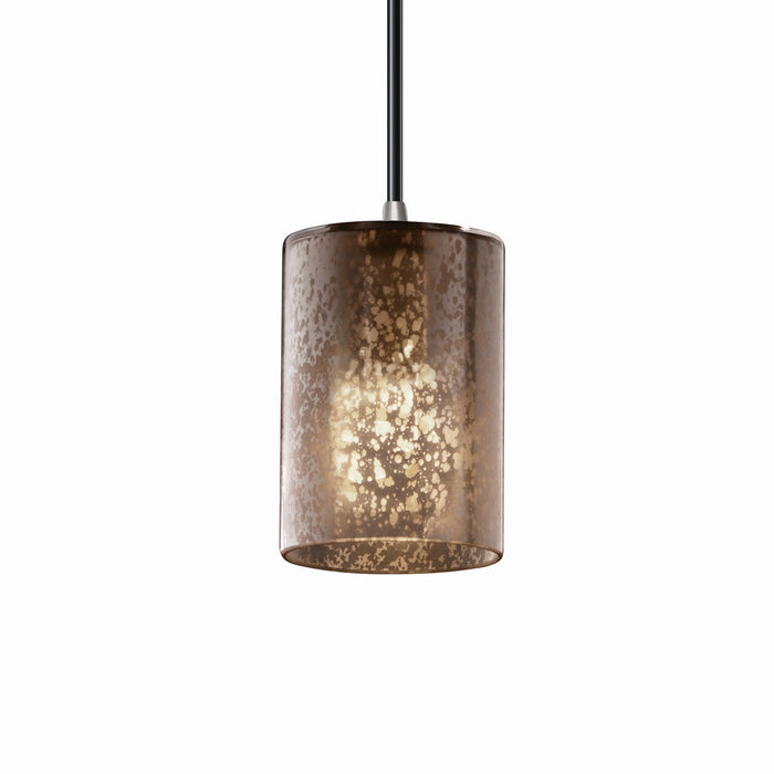 Justice Designs FSN-8815-10-MROR-NCKL One Light Pendant, Brushed Nickel