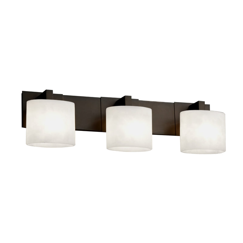 Justice Designs FSN-8923-30-OPAL-DBRZ Three Light Bath Bar, Dark Bronze