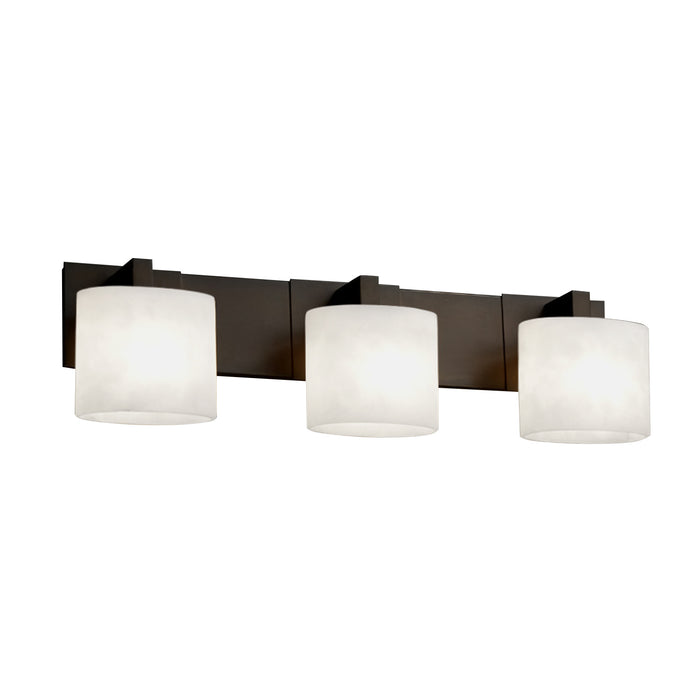 Justice Designs FSN-8923-30-OPAL-DBRZ Three Light Bath Bar, Dark Bronze