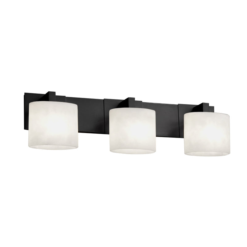 Justice Designs FSN-8923-30-OPAL-MBLK Three Light Bath Bar, Matte Black