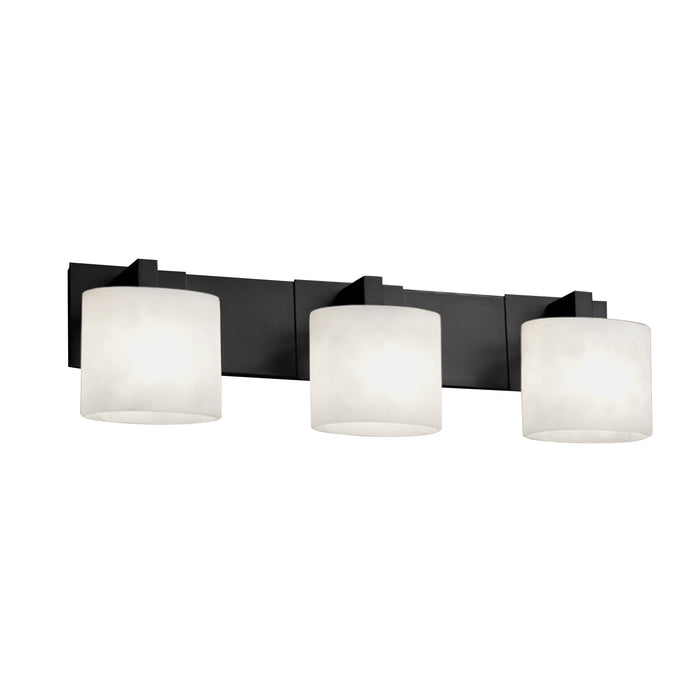 Justice Designs FSN-8923-30-OPAL-MBLK Three Light Bath Bar, Matte Black