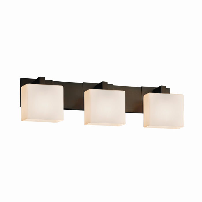 Justice Designs FSN-8923-55-OPAL-DBRZ Three Light Bath Bar, Dark Bronze