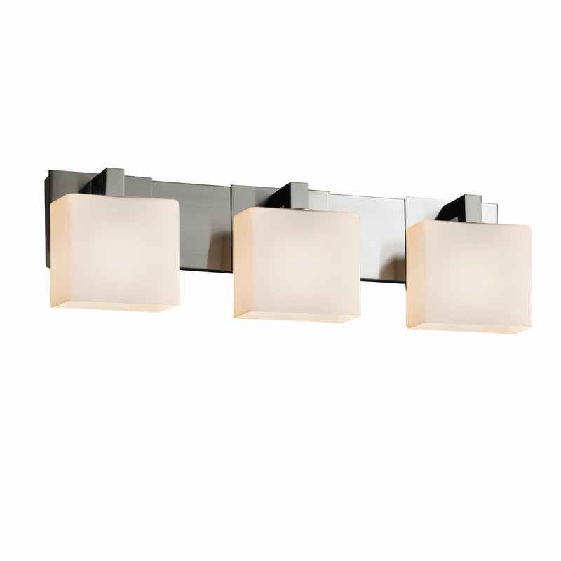 Justice Designs FSN-8923-55-OPAL-NCKL Three Light Bath Bar, Brushed Nickel