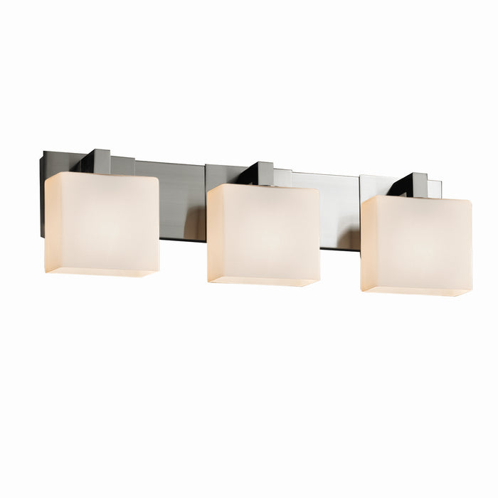 Justice Designs FSN-8923-55-OPAL-NCKL Three Light Bath Bar, Brushed Nickel
