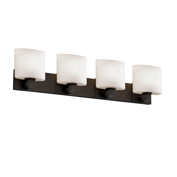 Justice Designs FSN-8924-30-OPAL-DBRZ Four Light Bath Bar, Dark Bronze