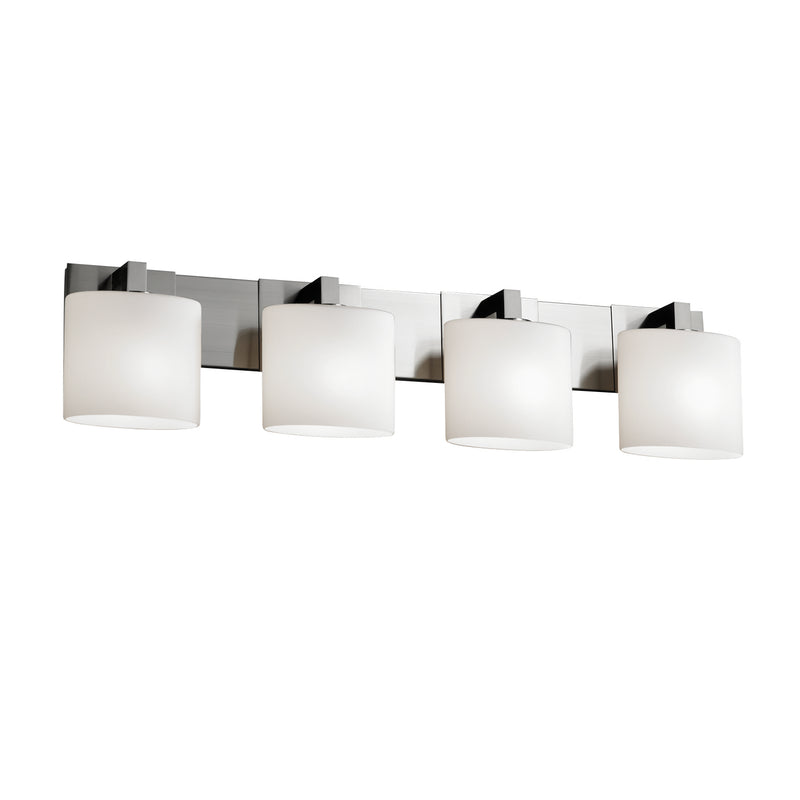 Justice Designs FSN-8924-30-OPAL-NCKL Four Light Bath Bar, Brushed Nickel