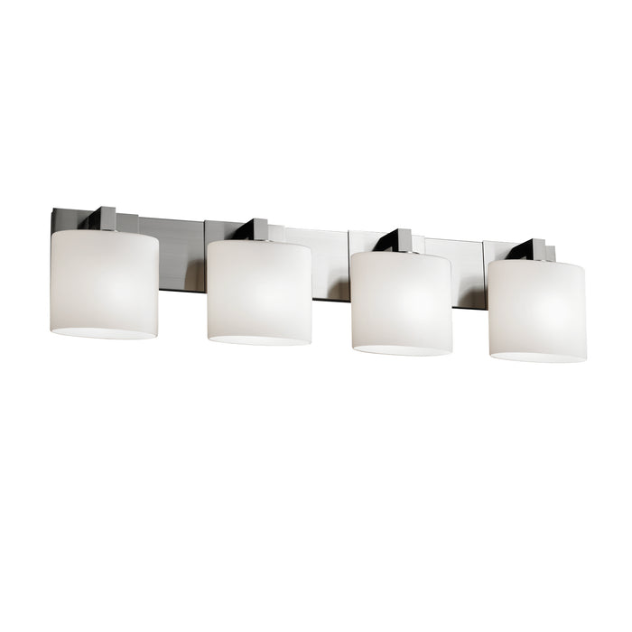 Justice Designs FSN-8924-30-OPAL-NCKL Four Light Bath Bar, Brushed Nickel