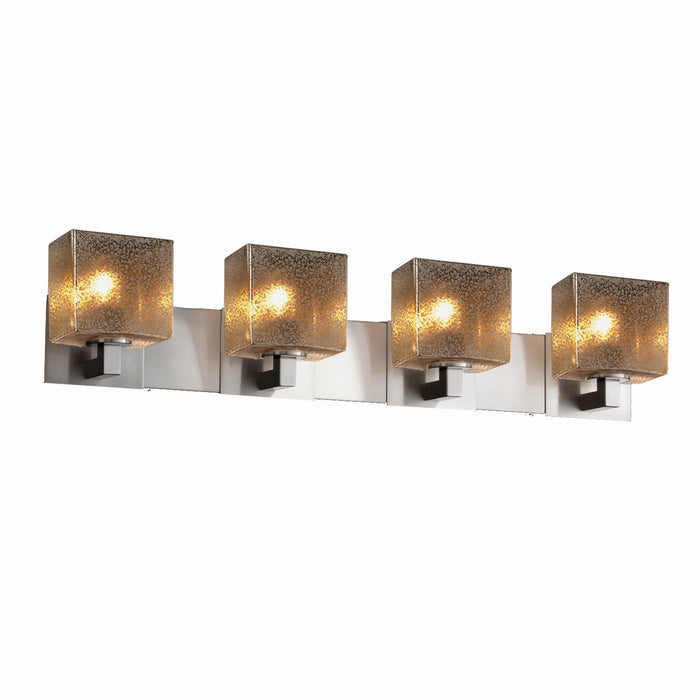 Justice Designs FSN-8924-55-MROR-NCKL Four Light Bath Bar, Brushed Nickel