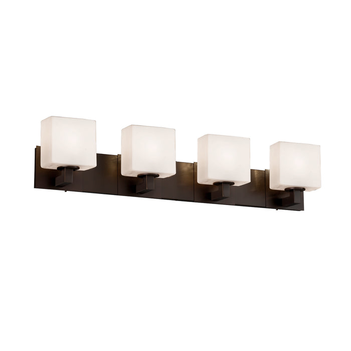 Justice Designs FSN-8924-55-OPAL-DBRZ Four Light Bath Bar, Dark Bronze