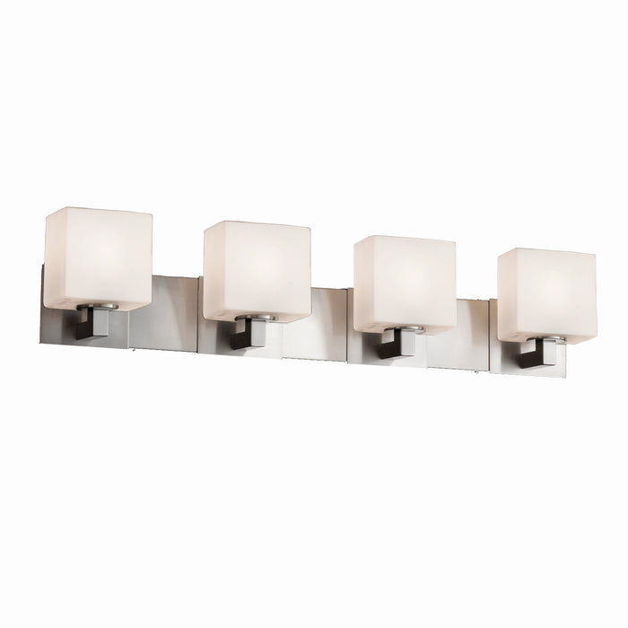 Justice Designs FSN-8924-55-OPAL-NCKL Four Light Bath Bar, Brushed Nickel