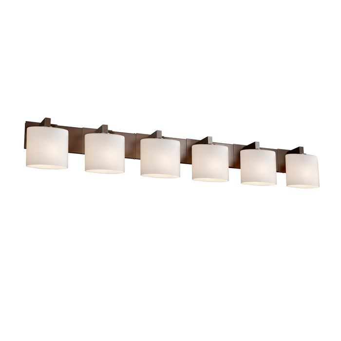Justice Designs FSN-8926-30-OPAL-DBRZ Six Light Bath Bar, Dark Bronze