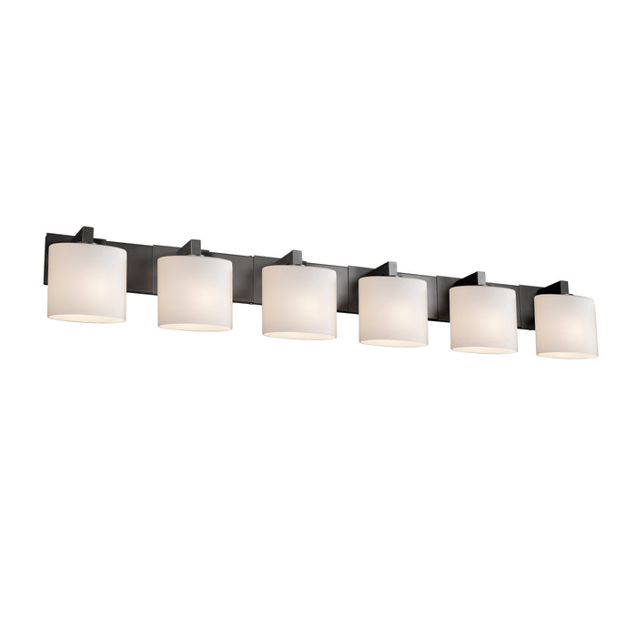 Justice Designs FSN-8926-30-OPAL-MBLK Six Light Bath Bar, Matte Black