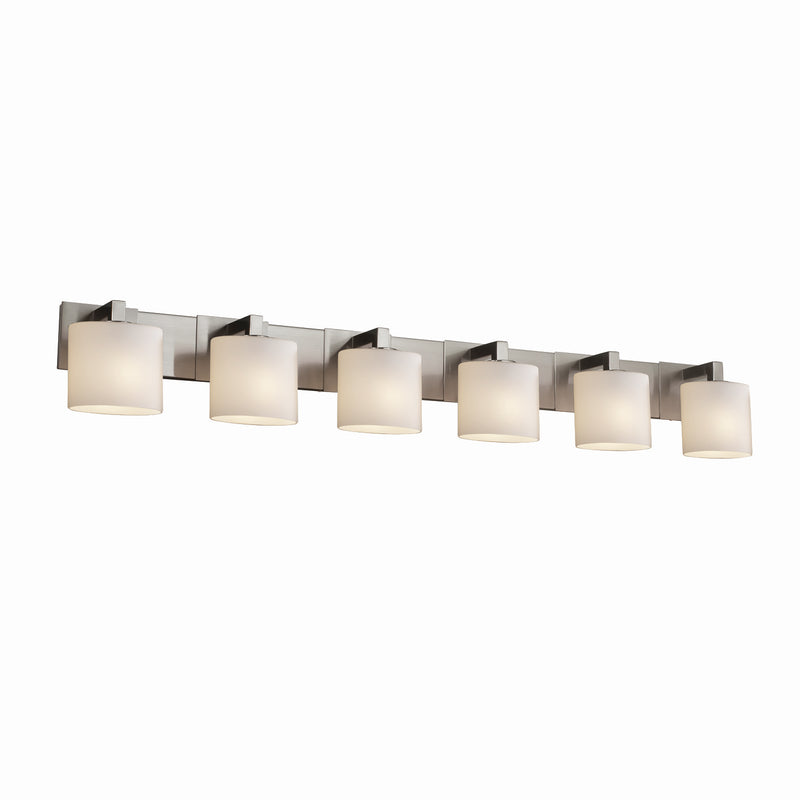 Justice Designs FSN-8926-30-OPAL-NCKL Six Light Bath Bar, Brushed Nickel