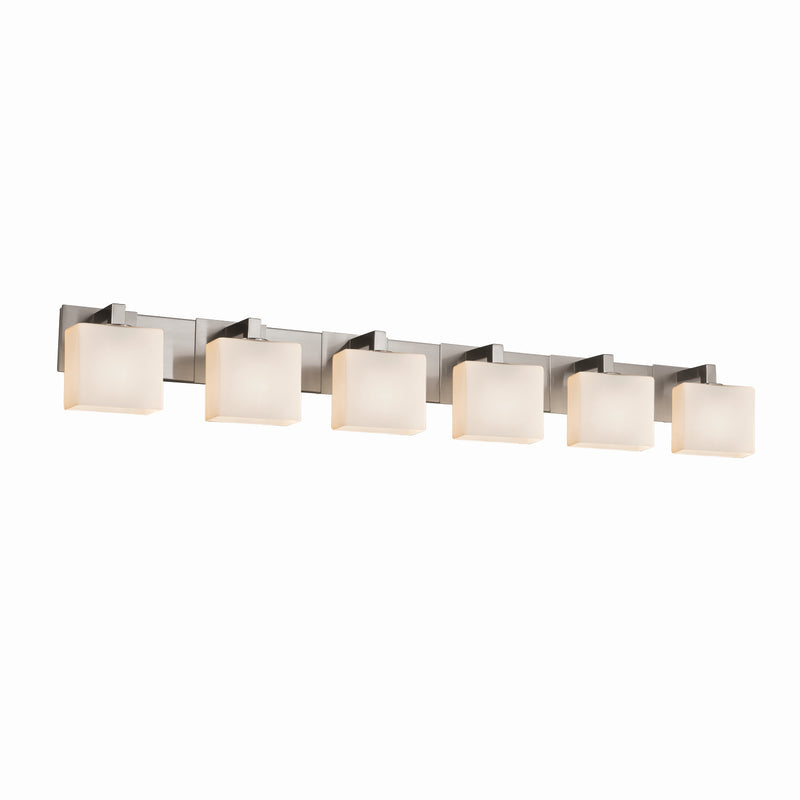 Justice Designs FSN-8926-55-OPAL-NCKL Six Light Bath Bar, Brushed Nickel