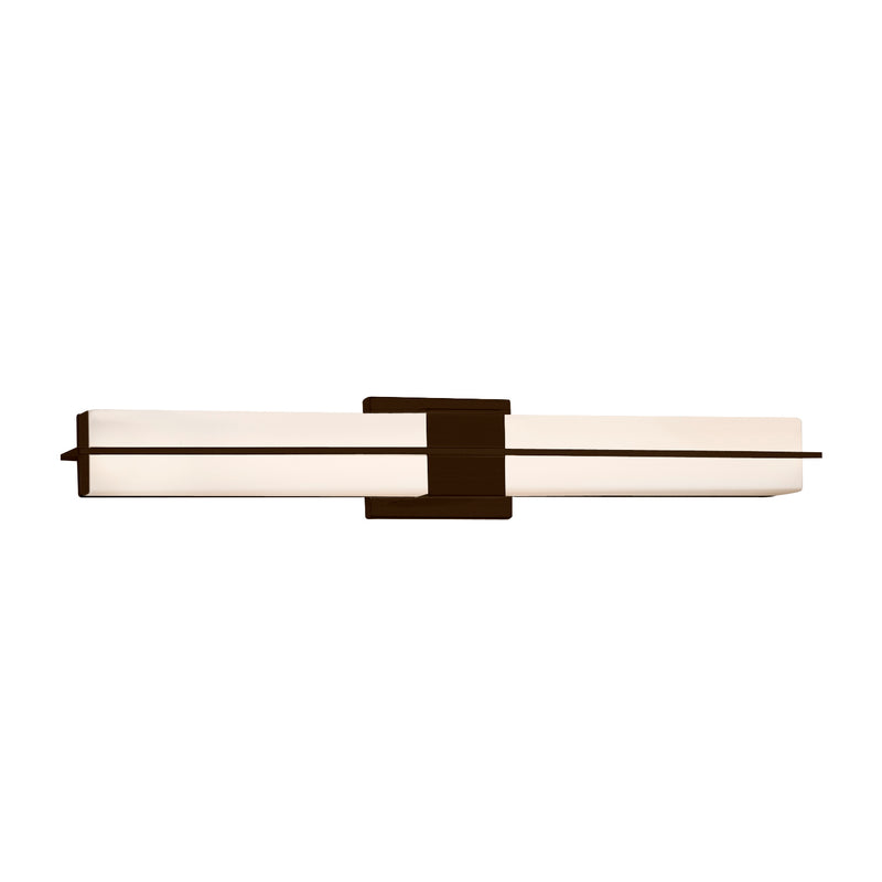 Justice Designs FSN-9055-OPAL-DBRZ LED Linear Bath Bar, Dark Bronze