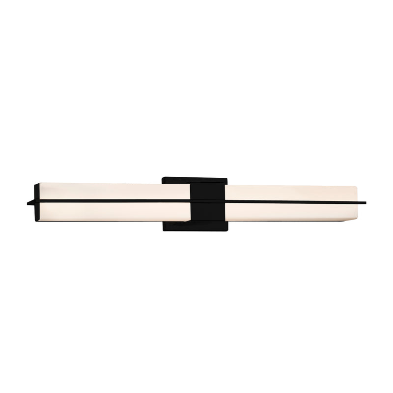 Justice Designs FSN-9055-OPAL-MBLK LED Linear Bath Bar, Matte Black
