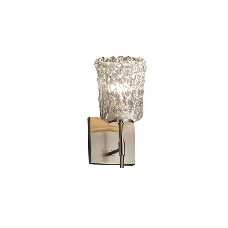 Justice Designs GLA-8411-16-CLRT-NCKL One Light Wall Sconce, Brushed Nickel