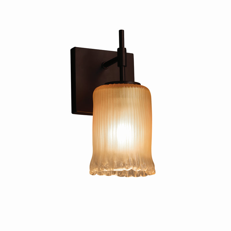 Justice Designs GLA-8411-16-GLDC-DBRZ One Light Wall Sconce, Dark Bronze