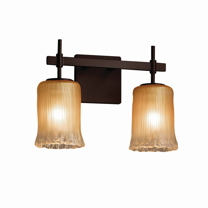 Justice Designs GLA-8412-16-GLDC-DBRZ Two Light Bath Bar, Dark Bronze