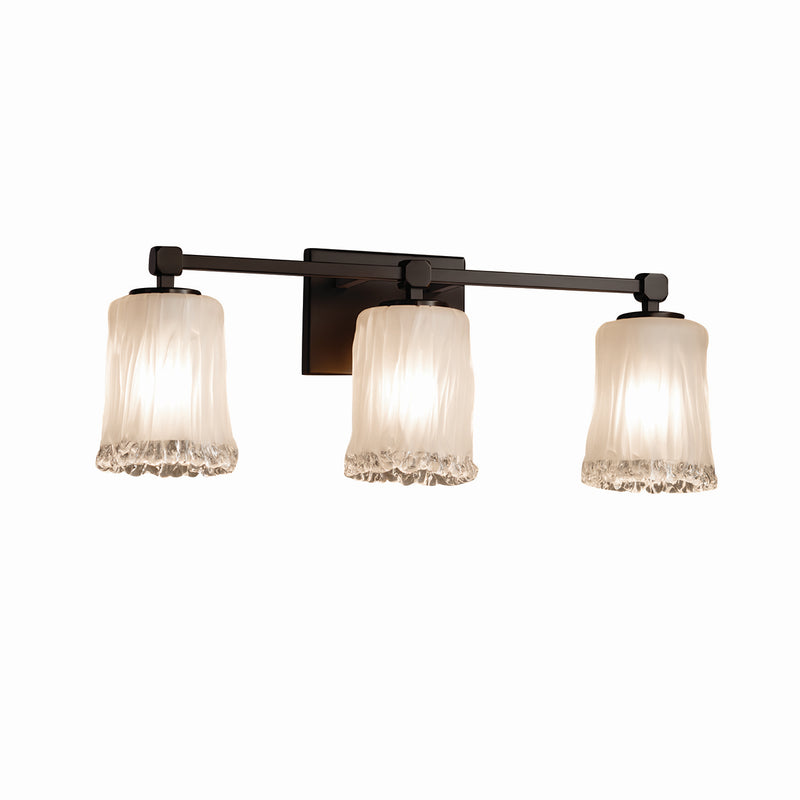 Justice Designs GLA-8423-16-WTFR-DBRZ Three Light Bath Bar, Dark Bronze