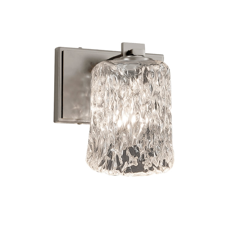 Justice Designs GLA-8441-16-CLRT-NCKL One Light Wall Sconce, Brushed Nickel