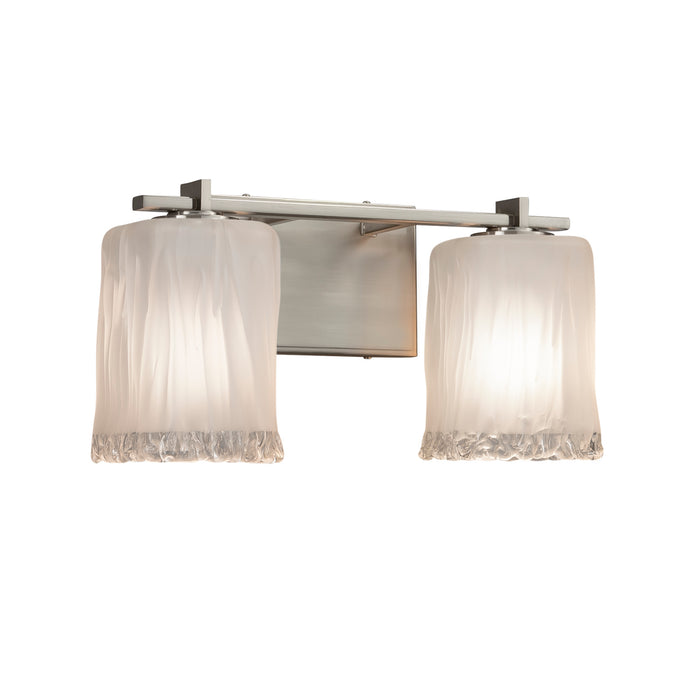 Justice Designs GLA-8442-26-WTFR-NCKL Two Light Bath Bar, Brushed Nickel