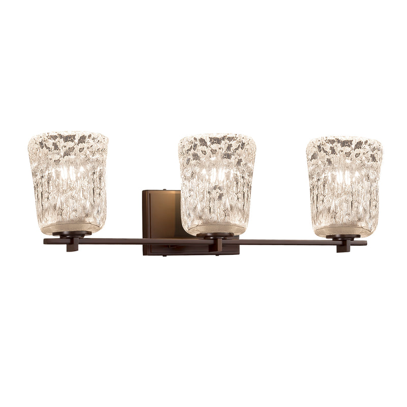Justice Designs GLA-8443-16-CLRT-DBRZ Three Light Bath Bar, Dark Bronze